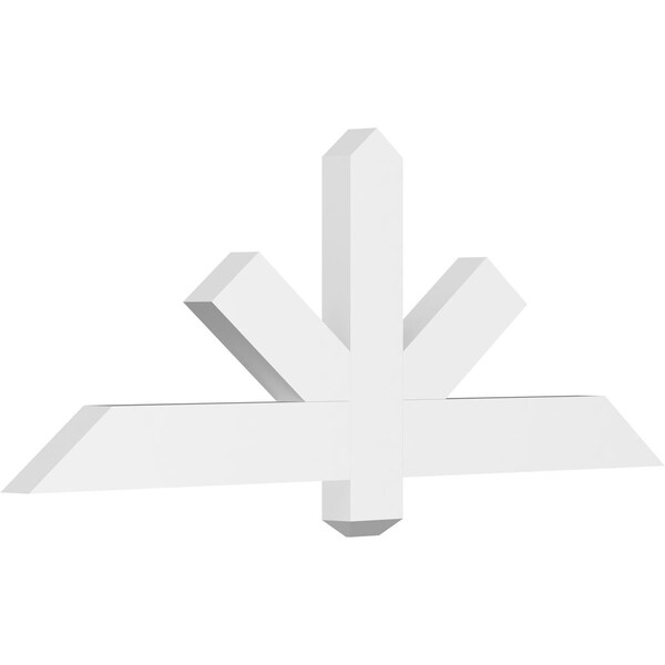 Ekena Millwork Kennewick Architectural Grade PVC Gable Bracket, 48"W x 18"H x 2"D x 4"F, 9/12 Pitch GBP048X18X0204KEN00 - main